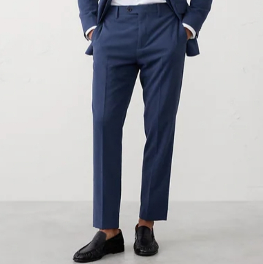 Banana Republic NWT Mens Tailored Trouser Stretch Waist Preppy 36X34 Blue